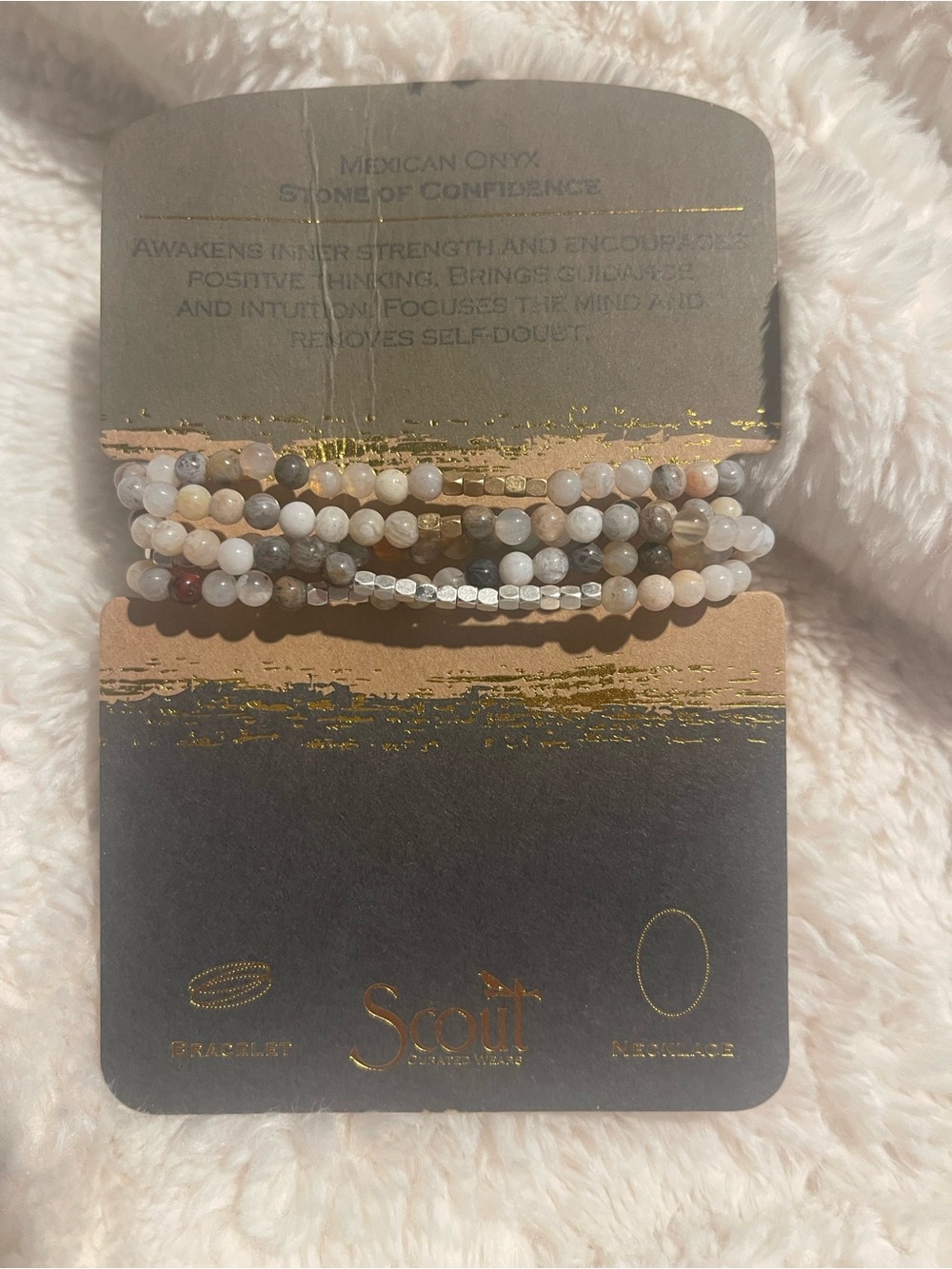 Scout Multi-Strand Beaded Bracelet in Cream, Beige, Gray and Brown Tones - Picture 2 of 5
